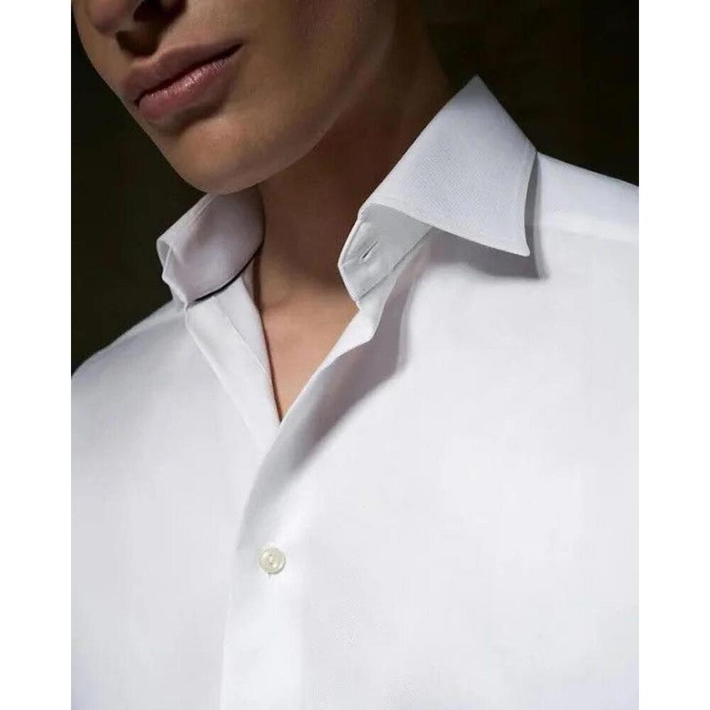 Eton Signature Twill White Dress Shirt- Slim Fit